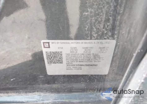 2018 Chevrolet Cruze Lt Auto from USA, damaged, VIN 3G1BE6SM6JS654260